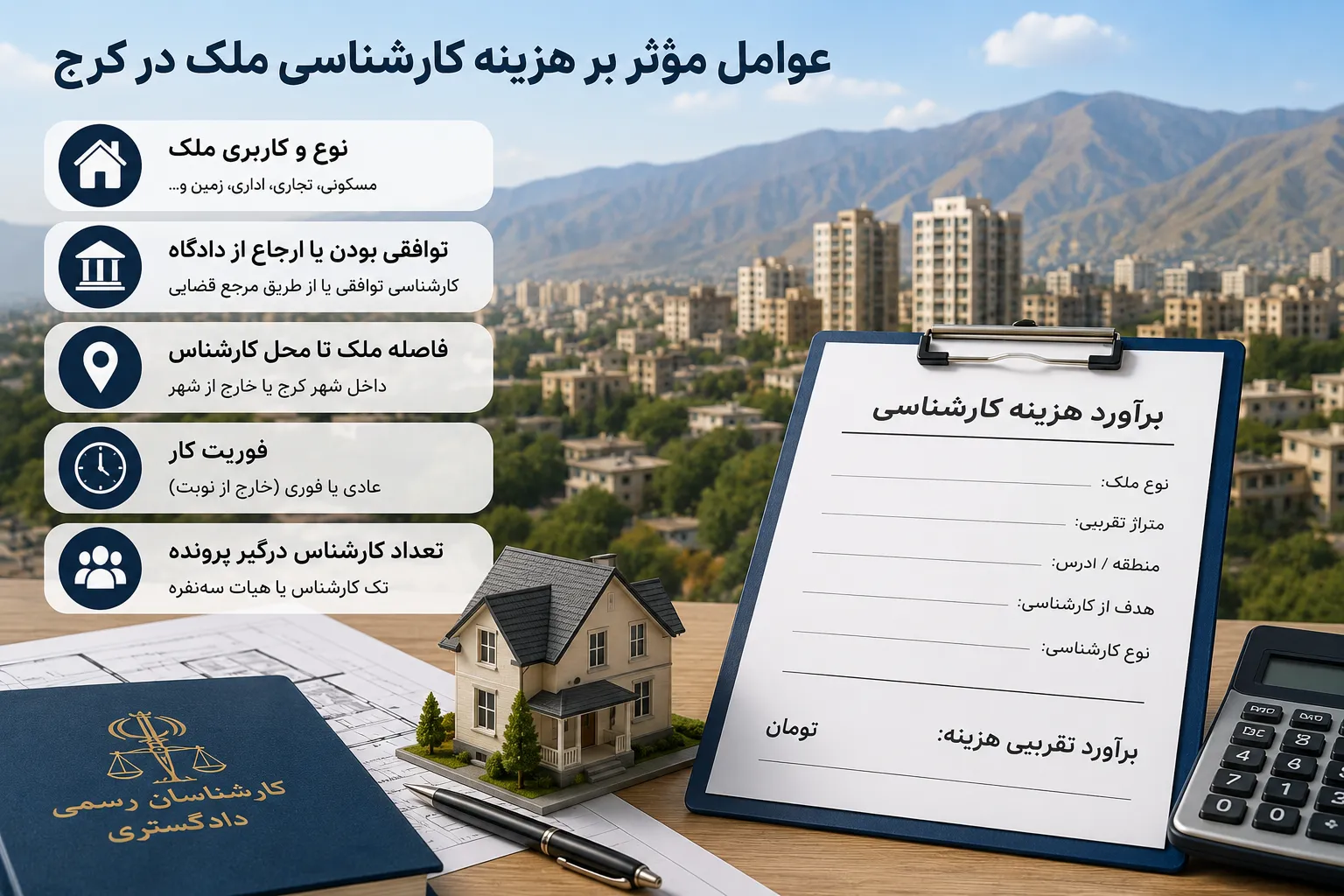عوامل موثر بر هزینه کارشناسی ملک